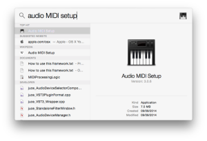 Spotlight Audio MIDI Setup